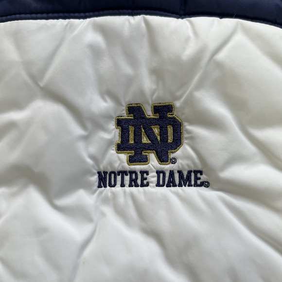 Under Armour Notre Dame Reversible Full Zip Puffer Vest Womens L Navy White - Picture 6 of 9